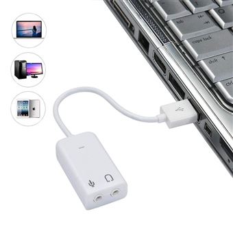 Convertisseur USB 2.0 vers Audio effet 7.1 (casque et micro)