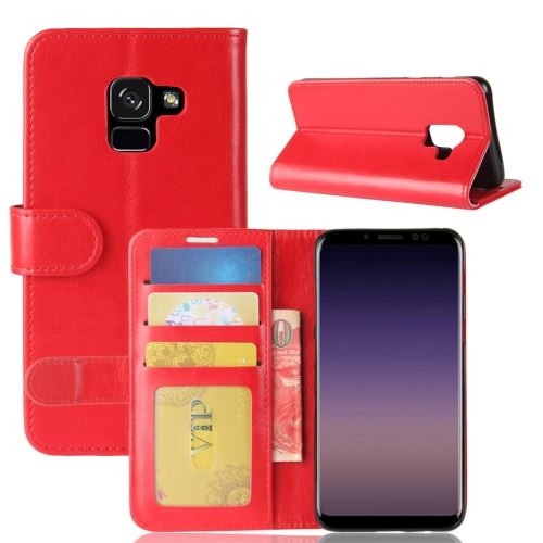 Galaxy A5 (2018) A530F Housse Etui Cuir PU Texture Peau Rouge ALS51405