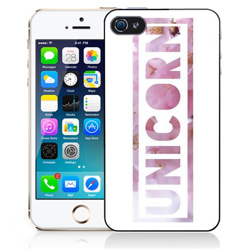 Coque pour iPhone 5C unicorn fleurs licorne
