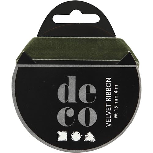 Creotime ruban de velours 6 mm x 10 m vert foncé