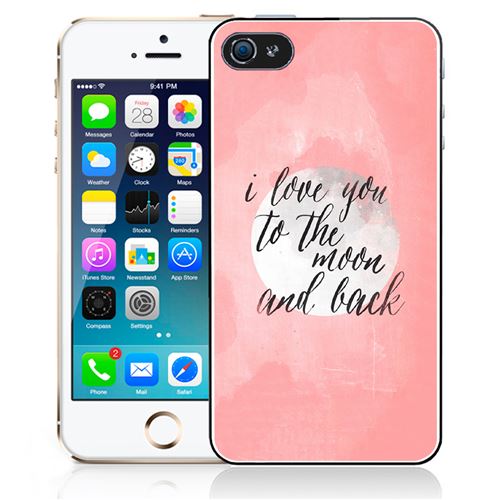 Coque pour iPhone 5/5S love message moon back
