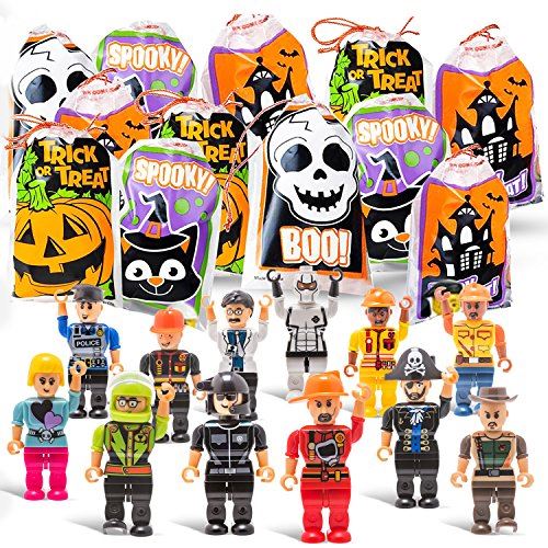 Halloween Trick Or Treat Goodie Sacs avec Mini Jouet Figure Jouets, Assortiment Coloré Goody Nouveauté Pour Enfants Party Favors et Prix Remplis Scolaires Giveaways