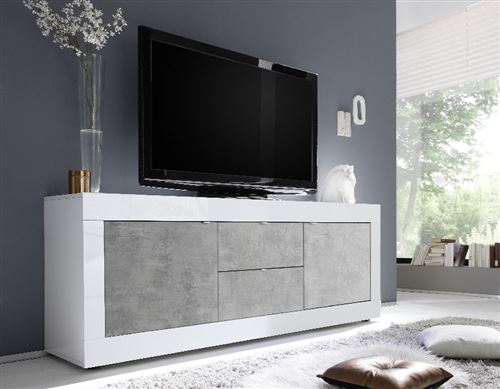 SUBLEEM Buffet bas 210cm 2 portes et 2 tiroirs SEMPLICE