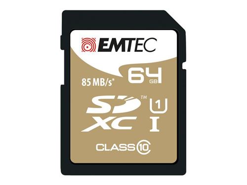 EMTEC Gold+ - carte mémoire flash - 64 Go - SDXC
