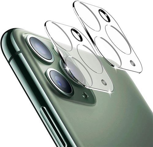 PHONILLICO Protection Caméra pour iPhone 11 [Lot de 2] Verre Trempe  Intégral Lentille Appareil Photo Arrière Film Protection Anti Rayure :  : High-Tech
