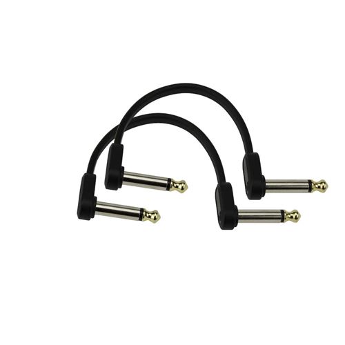 D'Addario PW-FPRR-204OS - 2 Câbles patch plats, angle droit décalé 10 cm