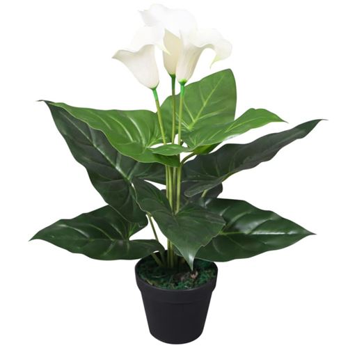 Plante artificielle avec pot Lis Calla 45 cm Blanc Vidaxl Blanc
