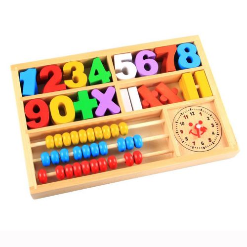Jouets Éducatifs de Mathématiques En Bois Boîte 4-In-1 Abacus Coloré Apprentissage Cadeau BT409