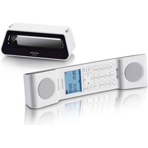 Swissvoice ePure 2 - Téléphone sans fil avec ID d'appelant - DECTGAP - noir, blanc
