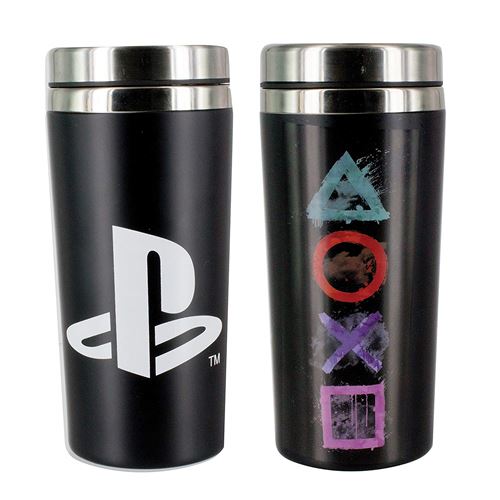 PlayStation Mug de Voyage, en Acier Inoxydable, Multicolore, 9 x 9 x 18 cm