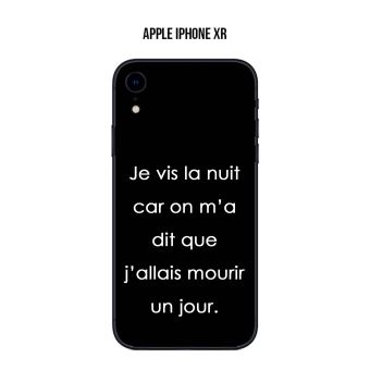 Coque Apple Iphone Xr Design Citation Je Vis La Nuit Texte Blanc Fond Noir Coque Et Etui Telephone Mobile Achat Prix Fnac