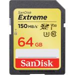 SanDisk Extreme 64 GB SDXC-geheugenkaart tot 150 MB/s, klasse 10, U3, V30