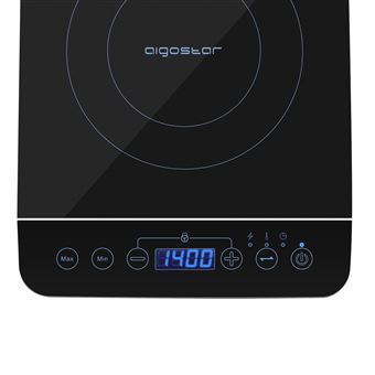 Plaque induction Aigostar Cookmate - Plaque à induction portable ronde. 2000W, 9 puissances et température ajustables, minuterie Plaque induction Aigostar Cookmate - Plaque à induction portable ronde. 2000W, 9 puissances et température ajustables, minuterie