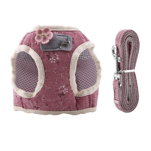 Meilleurs prix pour Corde de traction Coton mélangé respirant animal chat chien gilet sangle de poitrine (rouge s)