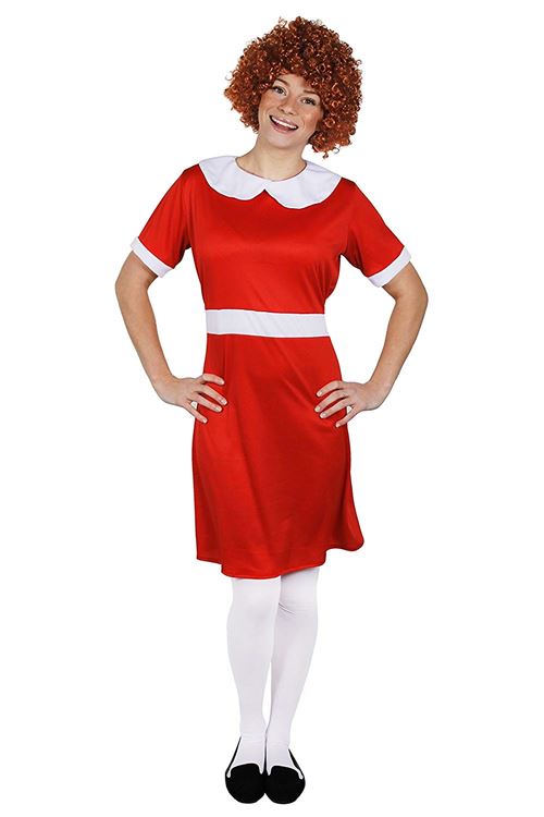 Déguisement de la célèbre petite orpheline pour adulte avec une robe rouge - Taille XL