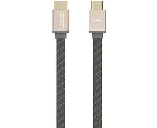Allocacoc Câble HDMI Plat de 1.5 mètres plaqué Or