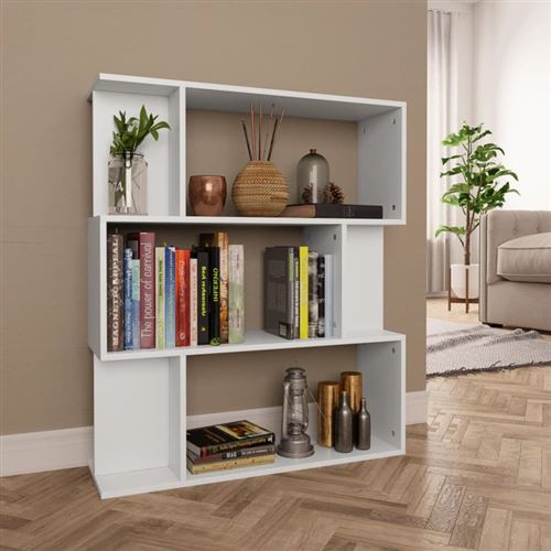 vidaXL Bibliothèque/Séparateur de pièce Blanc 80x24x96 cm Aggloméré