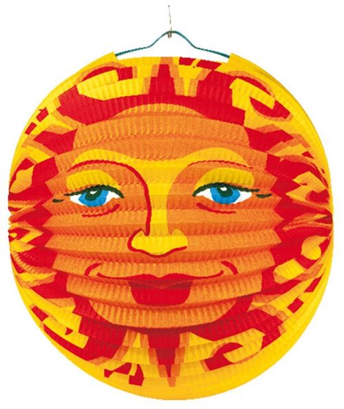 Amscan lampion soleil 25 cm papier/acier jaune/orange