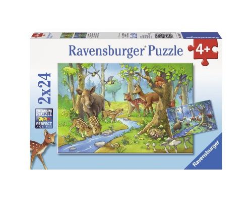 Puzzle 24 Pièces : 2 Puzzles - Animaux de la Forêt, Ravensburger