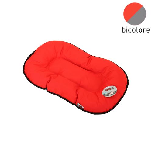 coussin flocon 53cm bicolore rouge/gris