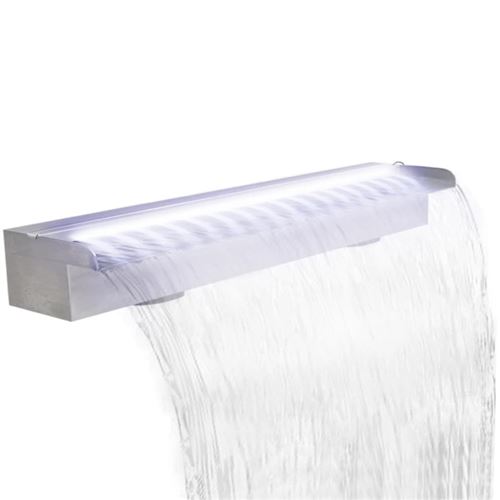 Lame d'eau rectangulaire &agrave; LED 90 cm en acier inoxydable pour piscine