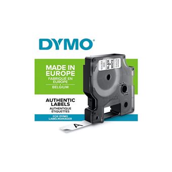 DYMO RUBAN D1 12MMX7M NOIR/BLANC