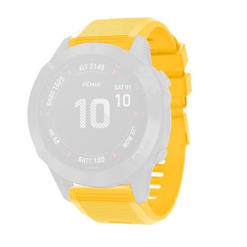 Bracelet de montre Compatible avec GARMIN FENIX 6X, Silicone - Jaune