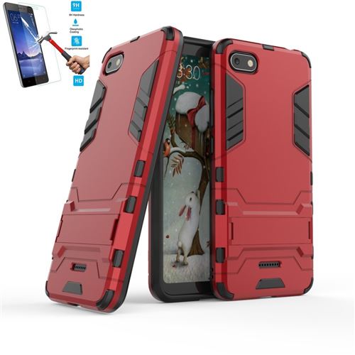 Xiaomi Redmi 6A Anti Choc Rouge Avec Film Verre Trempé Coque Housse Etui Antichoc hfs-house®
