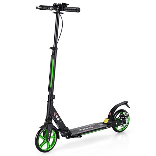  Trottinette GIANTEX &agrave; 2 Roues avec Frein Charge Max.100KG Pliable 3 Hauteures Aajustables pour Enfant Fait en Alliage d'Aluminium 