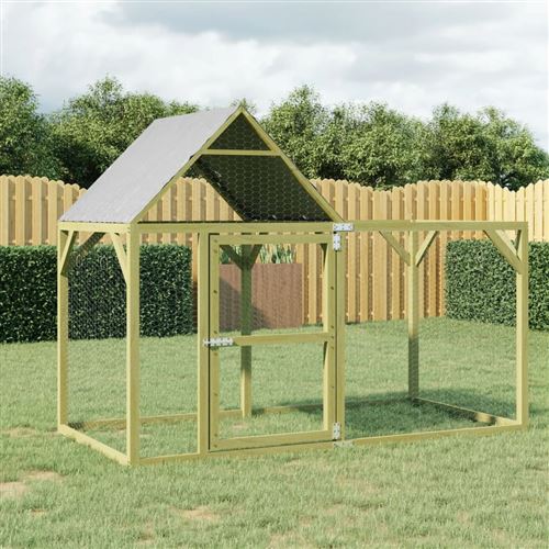 vidaXL Poulailler 200x100x150 cm Bois de pin massif imprégné
