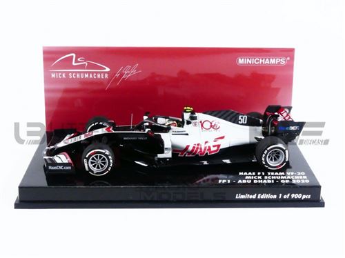 Voiture Miniature de Collection MINICHAMPS 1-43 - HAAS F1 TEAM VF 20 - Abu Dhabi 2020 - Black/White/Red - 417201750