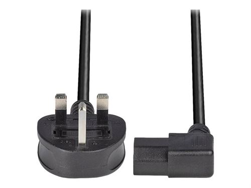 Lindy - Voedingskabel - IEC 60320 C13 naar BS 1363 (M) - 1 m - gevormd, connector met hoek naar rechts - zwart