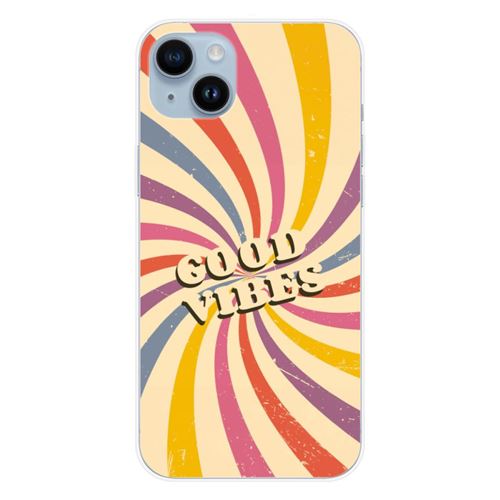 Coque en silicone imprimée compatible Apple iPhone 14 Plus Good vibes