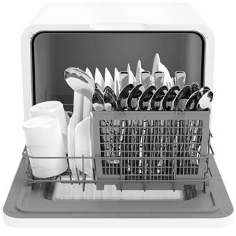 Mini Lave-Vaisselle Portable - 5 Programmes + Affichage Numérique -  doucisseur d'Eau + Bras d'Aspersion Supérieur et Inférieur +5,7 Litres + 2  Méthodes d'Arrivée d'Eau