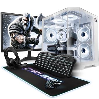 Vibox IV-607 PC Gamer Complet - 23" Écran - Ryzen 7 5700X 4,6 GHz - AMD RX 9060 XT 8 Go - 16 Go RAM - 1 To SSD - Windows 11 - WiFi - 1