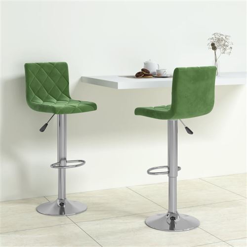 Vidaxl Vert Tabourets De Bar Lot De 2 - Foncé - Image 3
