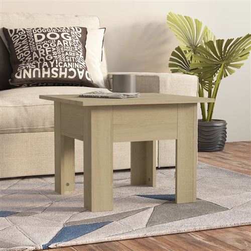 vidaXL Table basse chêne sonoma 55x55x42 cm bois d'ingénierie