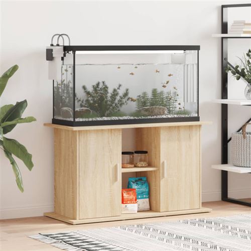 Support d aquarium chêne sonoma 101x41x58 cm bois d ingénierie
