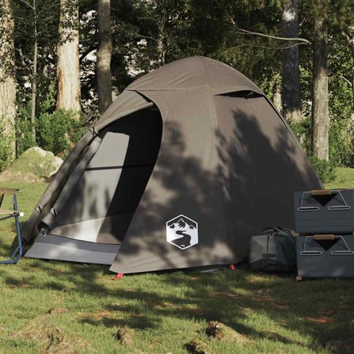 vidaXL Kuppel-Campingzelt 2 Personen Braun Wasserdicht