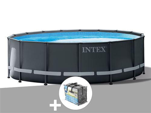 Kit piscine tubulaire Intex Ultra XTR Frame ronde 4,27 x 1,22 m + Bâche à bulles