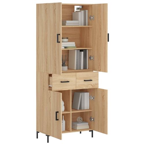Non Communiqué Marron Buffet Haut Chêne Sonoma 69,5X34x180 Cm Bois D'ingénierie