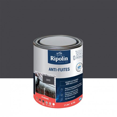 Revêtement d'étanchéité, RIPOLIN Anti-fuites toiture&goutière gris 0,75 L