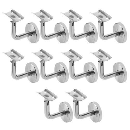 Support Main Courante 10 Pièces Inox 304 pour Rampe Escalier Support Mural Rampe Bois Argent