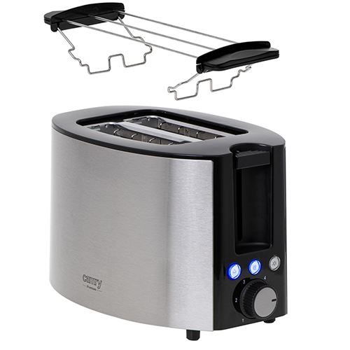 Cr 3215 1000w 2 tranches plastique acier inoxydable argent noir