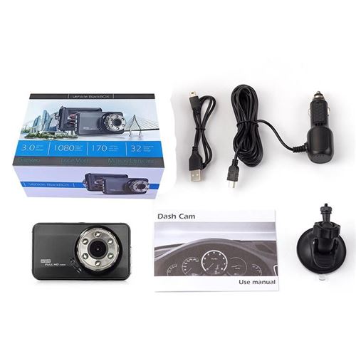 Dashcam à vision de nuit Full HD 1080P surveillance voiture 