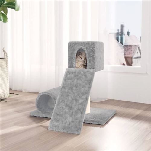 Mercatoxl - Arbre &agrave; chat avec griffoir en sisal Gris clair 59 cm