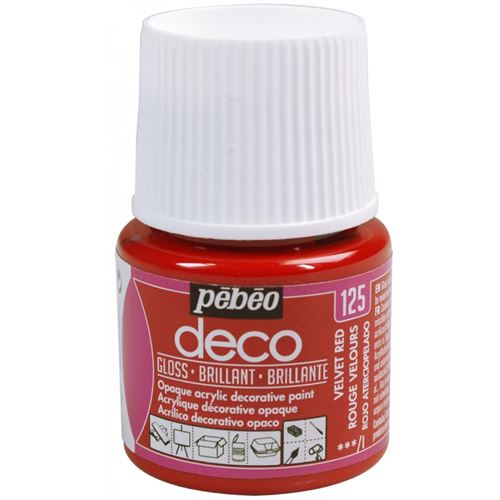 P&eacute;b&eacute;o Deco Peinture 45 ml Brillant Rouge Velours 092125