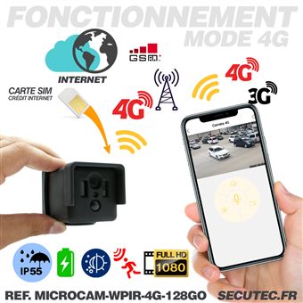 Caméra WIFI connectée à distance très longue autonomie détection de  mouvement PIR