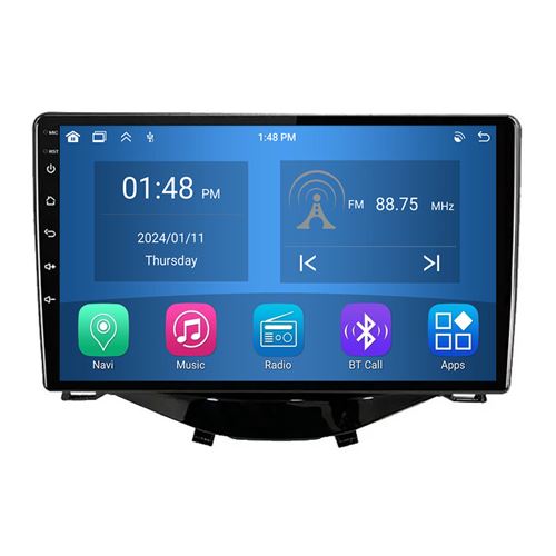 Autoradio RoverOne® Bluetooth CarPlay Android Auto Navigation 4Go RAM 64Go ROM pour Peugeot 108 Toyota Aygo B40 2014-2021