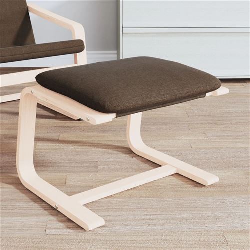 vidaXL Repose-pied Marron foncé 51x41x40 cm Tissu, tabouret, pouf ottoman, siège de salon, pouf, pouf en tissu, meuble de salon